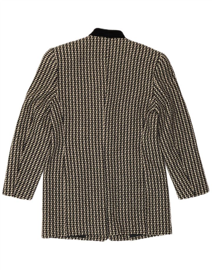 Erreuno Damen Longline-Blazer mit abstraktem Muster IT 44 Mittelschwarz