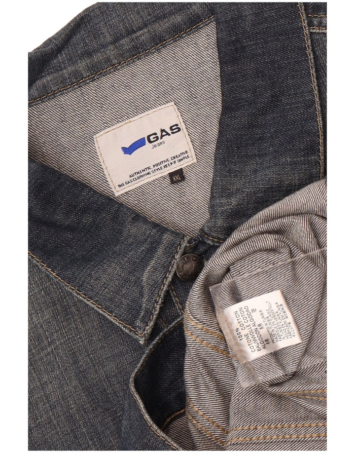 Gas Herren Jeansjacke UK 44 2XL Marineblaue Baumwolle