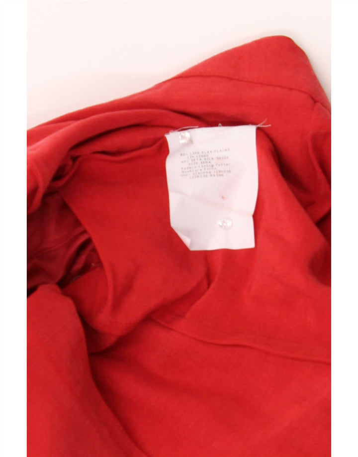 Armani Collezioni Damen Blazer Jacke IT 42 Mittelrotes Leinen