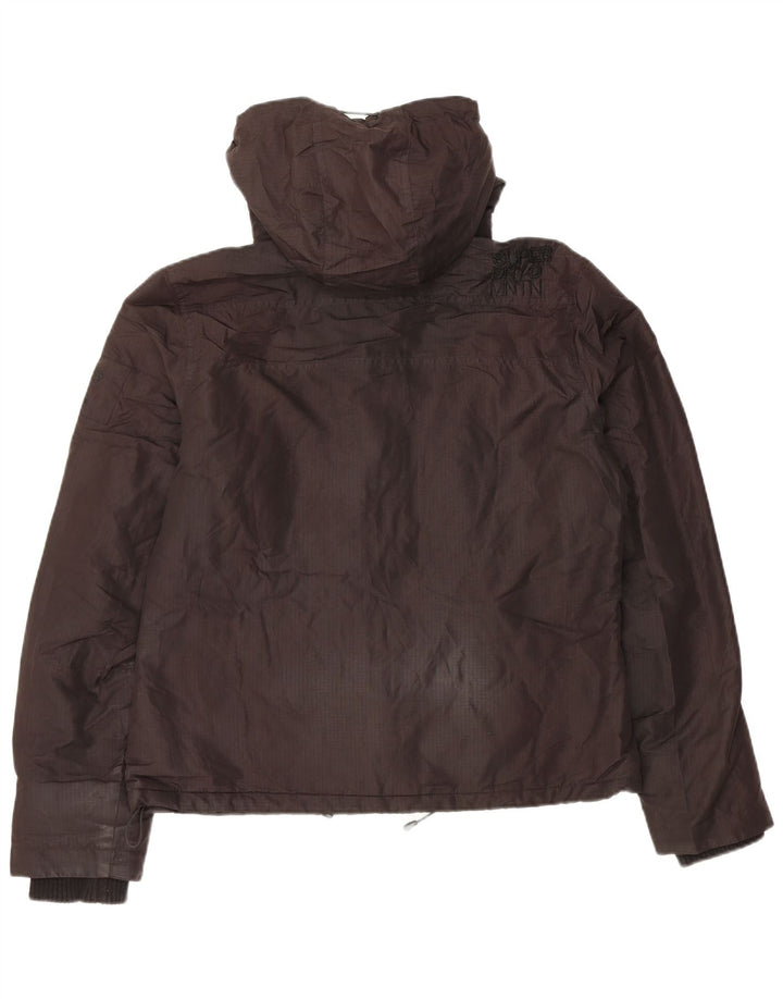 Superdry Damen-Windbreakerjacke mit Kapuze, UK 14, Größe L, Schwarz, Polyester