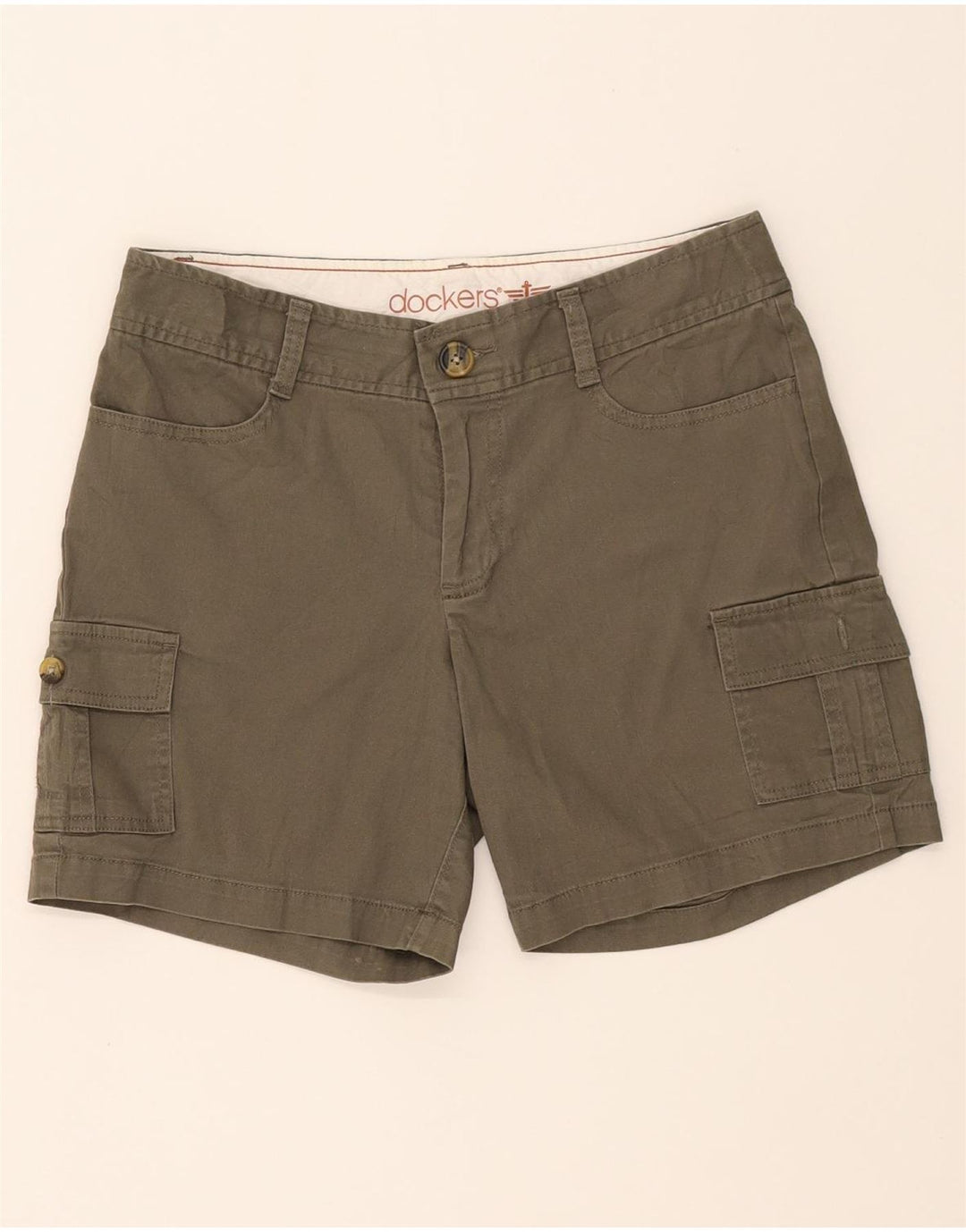 DOCKERS Womens Cargo Shorts US 4 Small W30 Khaki Cotton Vintage Dockers and Second-Hand Dockers from Messina Hembry 