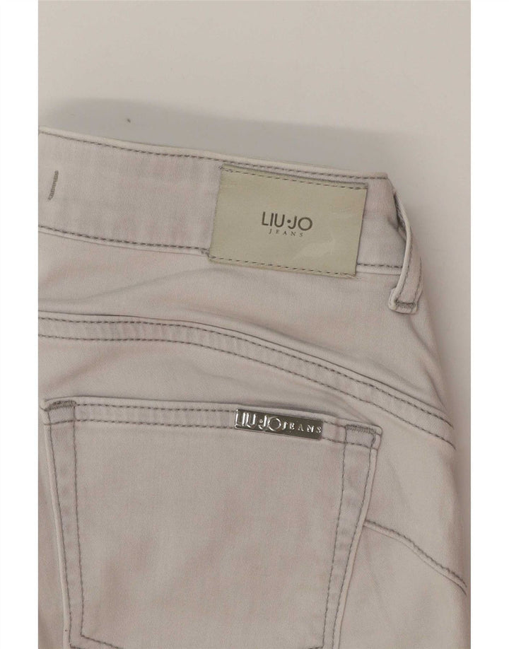 Liu Jo Damen Slim Jeans W28 L31 Grau Geometrisch