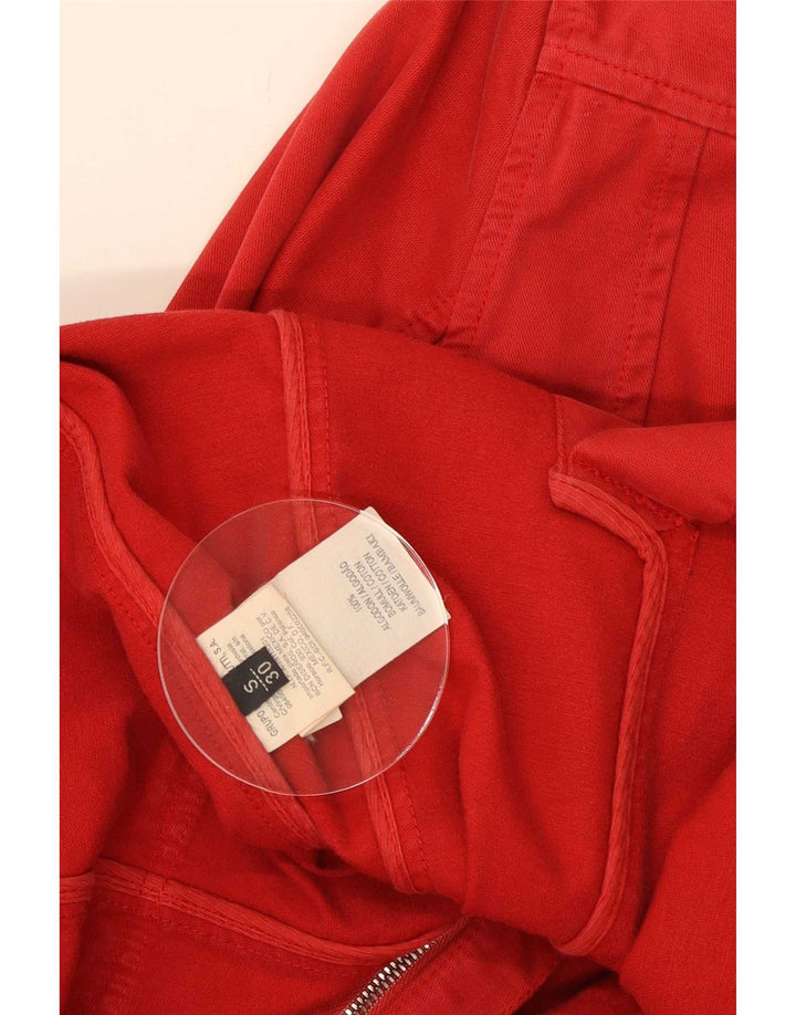 Massimo Dutti Damen Utility-Jacke UK 10 Small Rote Baumwolle