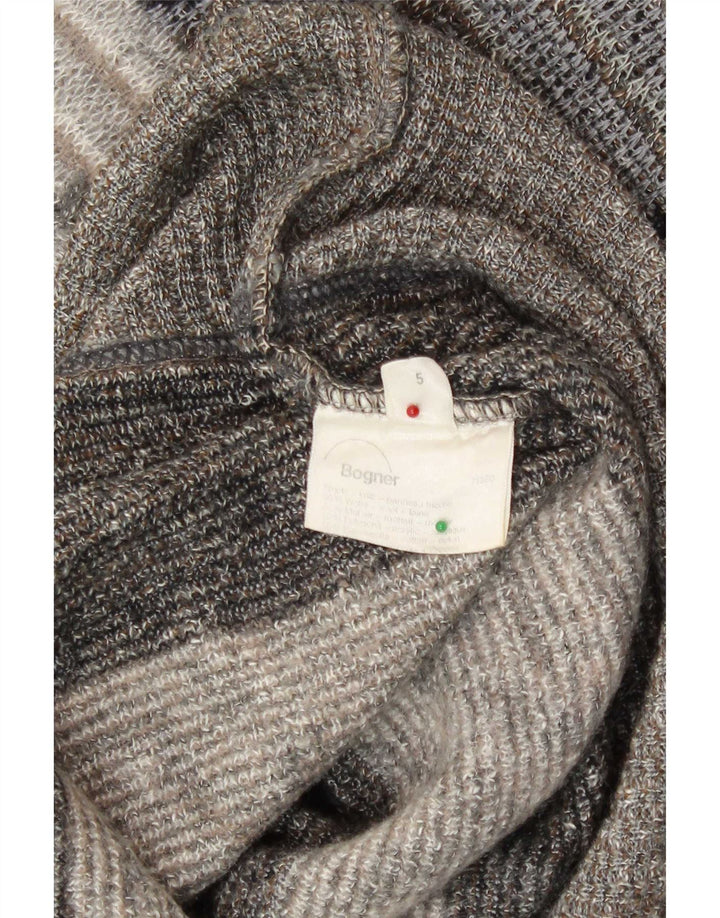 Bogner Herren-Pullover mit Rundhalsausschnitt, klein, grau, geometrisches Acryl