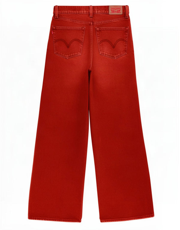 Levi's Damen-Jeans mit hoher Taille und weitem Bein, W26 L29, rote Baumwolle