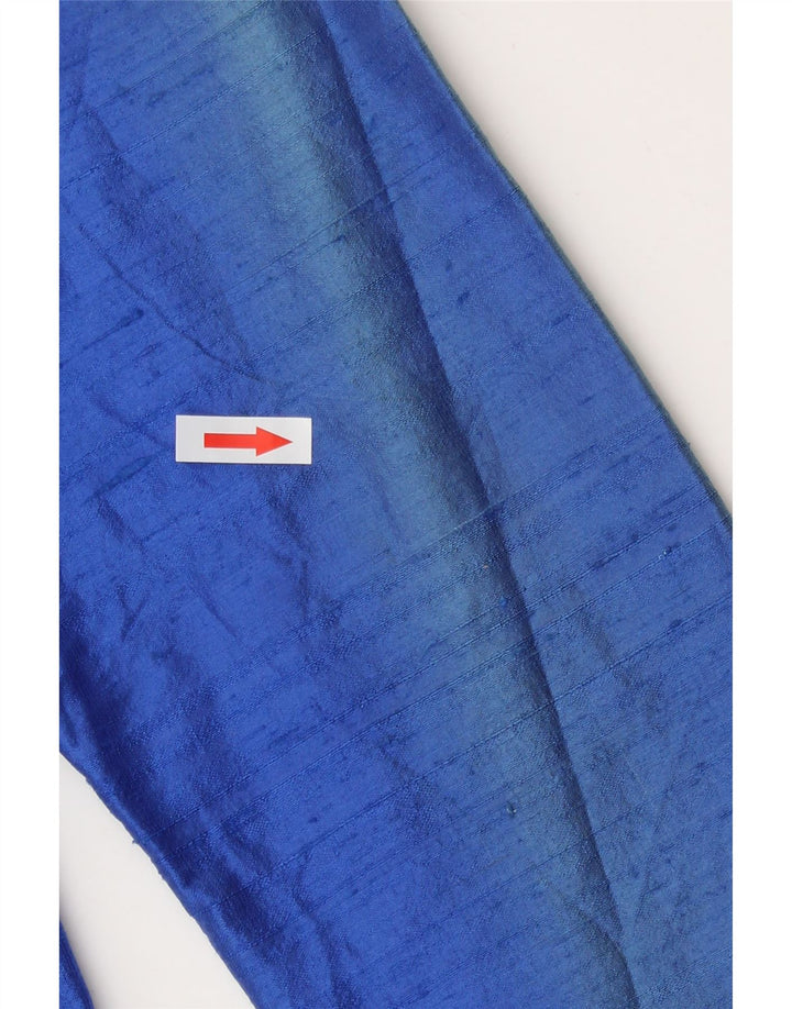 Vintage Damen Blazer Jacke UK 12 Mittelblaue Seide