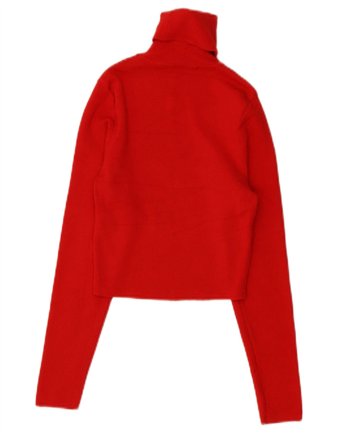 Zara Damen Crop Rollkragenpullover Pullover UK 12 Mittelrote Viskose