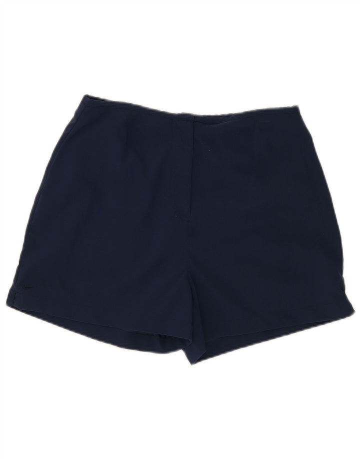 Nike Damen Shorts UK 12 Medium W28 Marineblaues Nylon