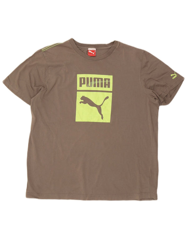 Puma Herren Grafik T-Shirt Top XL Grau Baumwolle