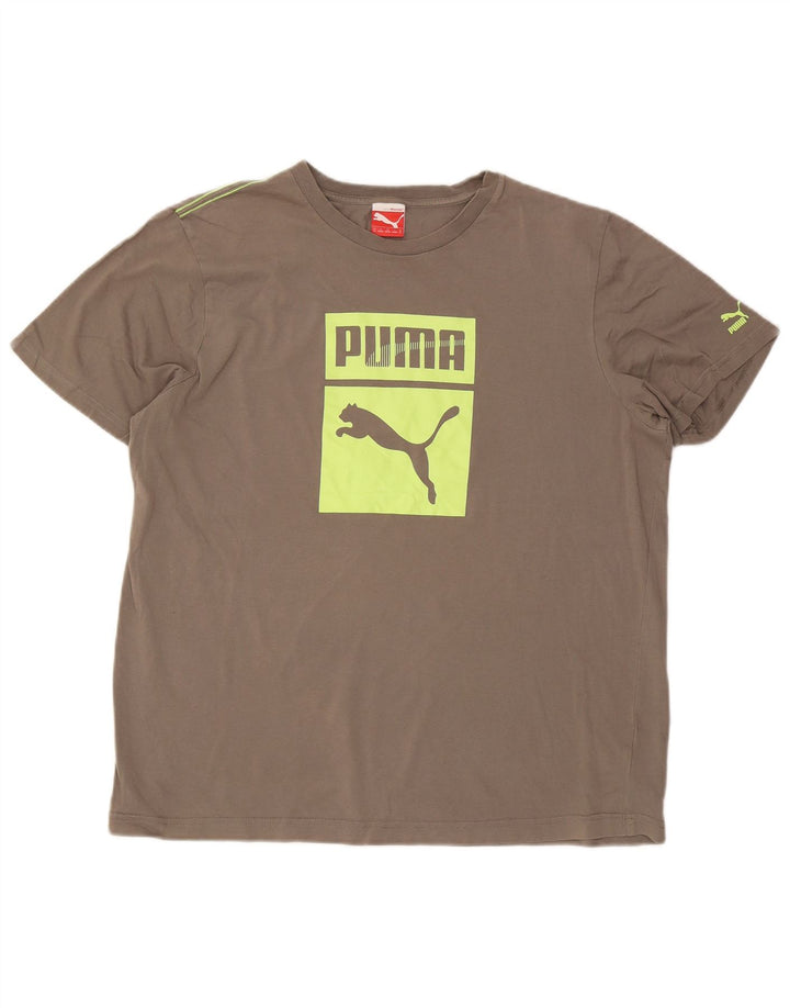 Puma Herren Grafik T-Shirt Top XL Grau Baumwolle