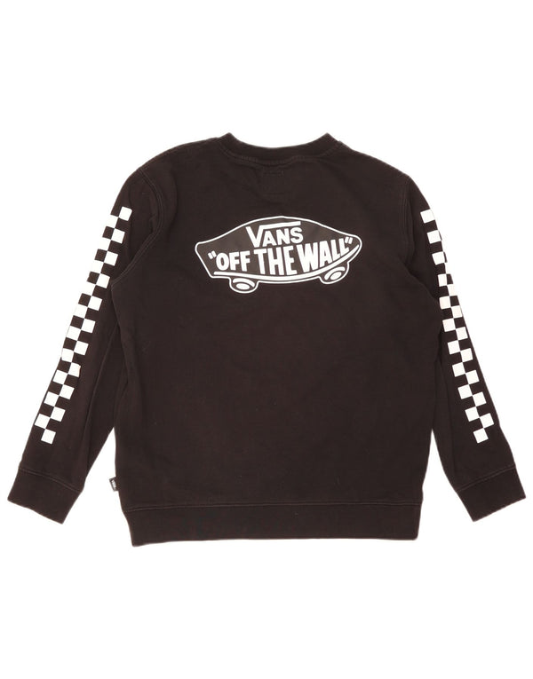 Vans Damen Grafik-Sweatshirt-Pullover UK 16 Große schwarze Baumwolle