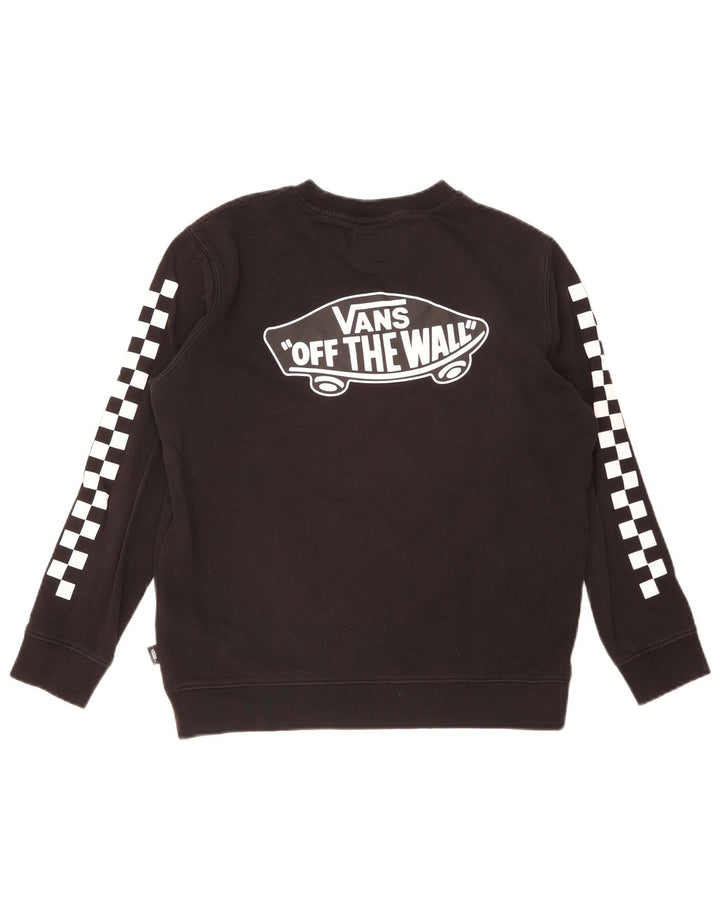 Vans Damen Grafik-Sweatshirt-Pullover UK 16 Große schwarze Baumwolle