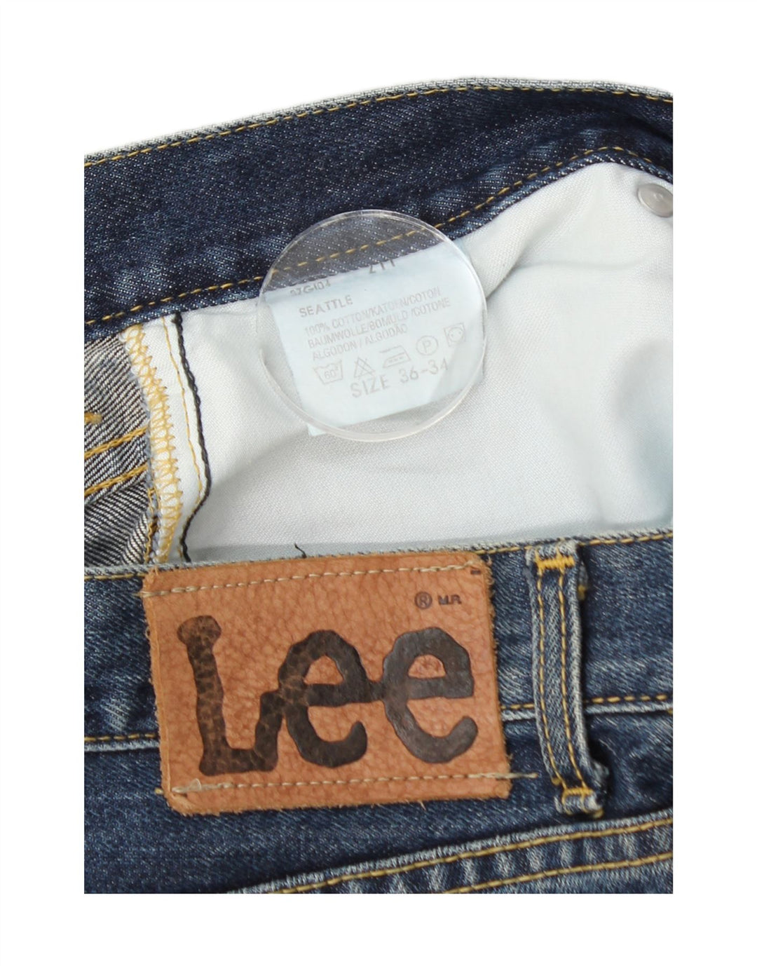 Lee Herren Seattle Straight Jeans W36 L28 Blaue Baumwolle