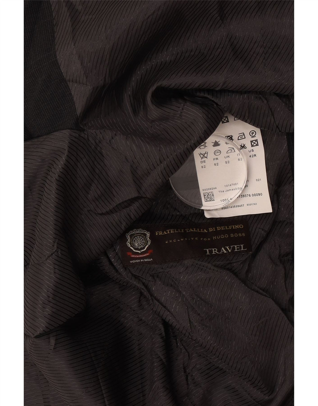 Hugo Boss Herren 2-Knopf-Blazerjacke IT 52 XL Graue Schurwolle