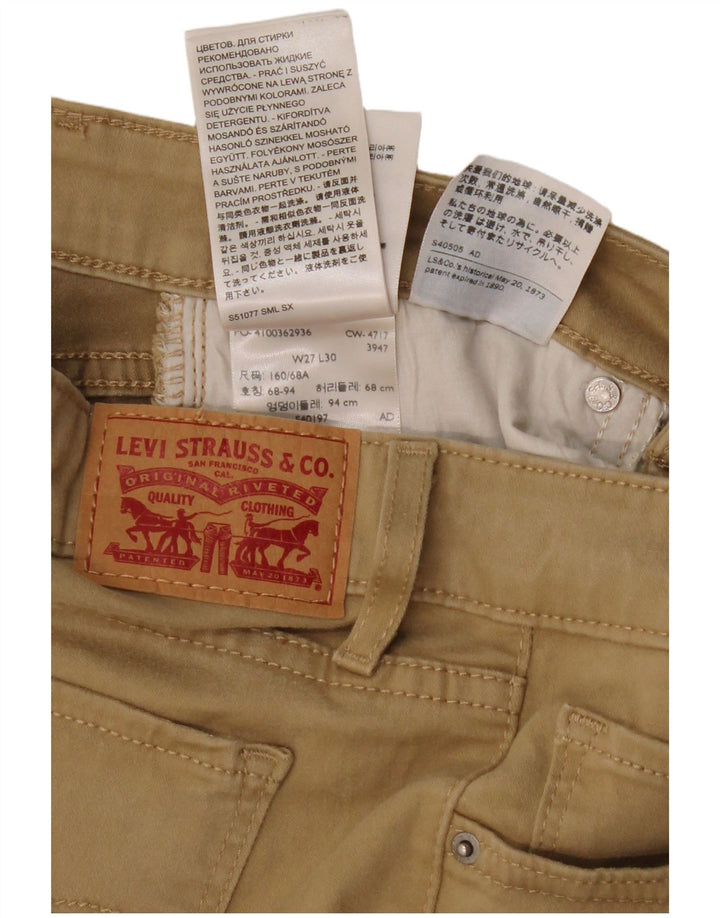 LEVI'S Damen 711 Skinny Freizeithose W27 L24 Beige Baumwolle