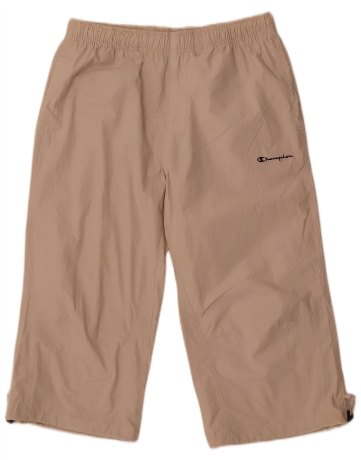 Champion Herren Capri-Trainingshose, Größe S, Beige, Baumwolle