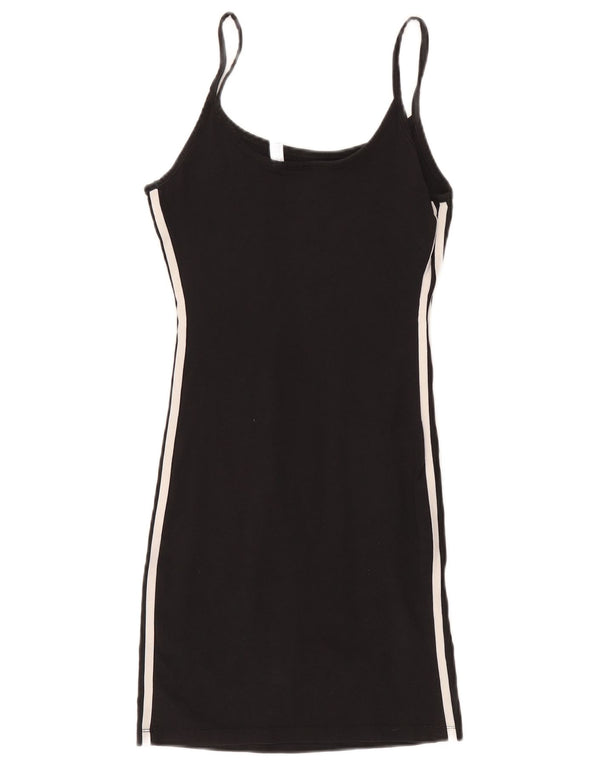 Adidas Damen Tenniskleid UK 8 Small Schwarz Baumwolle