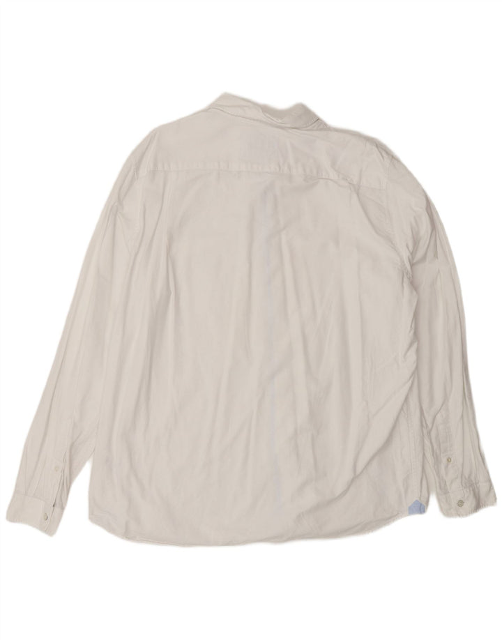 Lacoste Herren-Hemd mit normaler Passform, Größe 44, XL, weiße Baumwolle