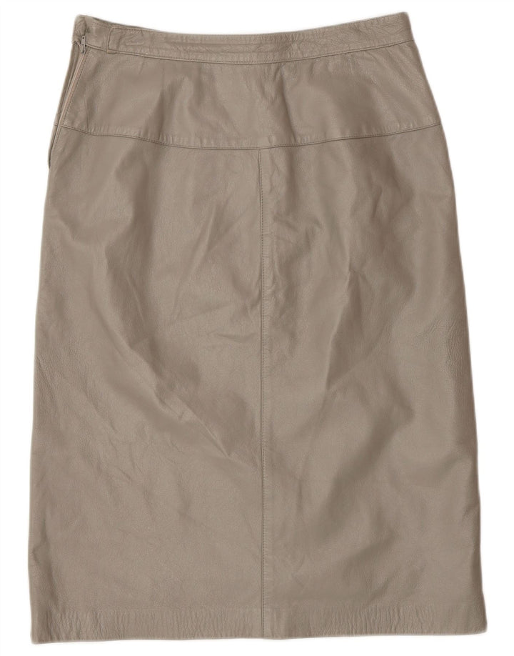 VINTAGE Damen Lederrock IT 42 Medium W28 Grau