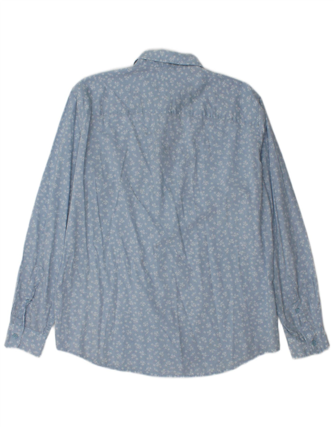 Benetton Herrenhemd Mittelblau mit Blumenmuster