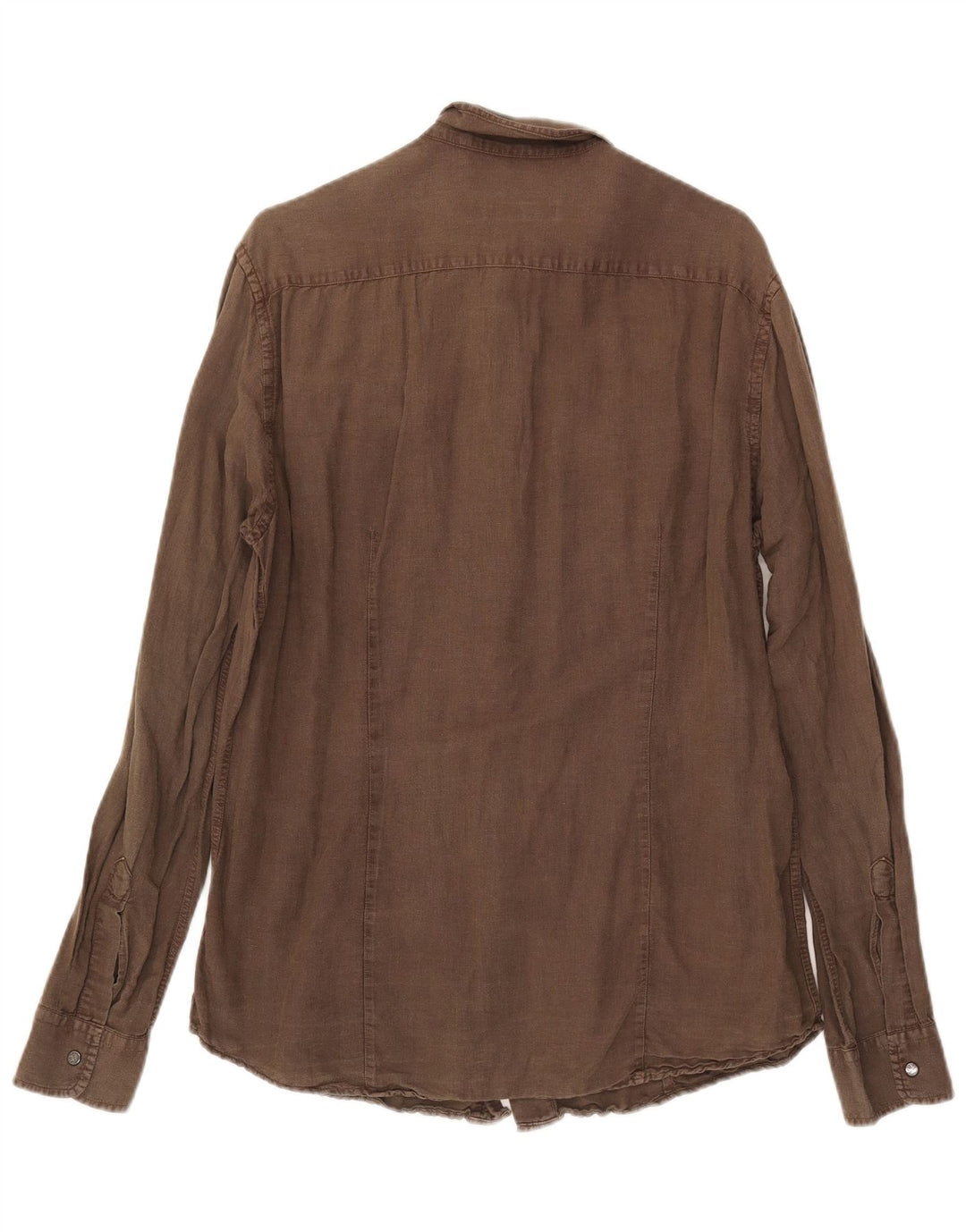Trussardi Herrenhemd Large Khaki Leinen