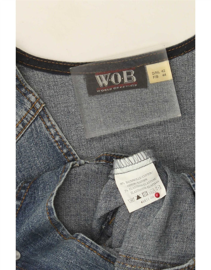 Vintage Damen Jeansweste EU 42 Große blaue Baumwolle