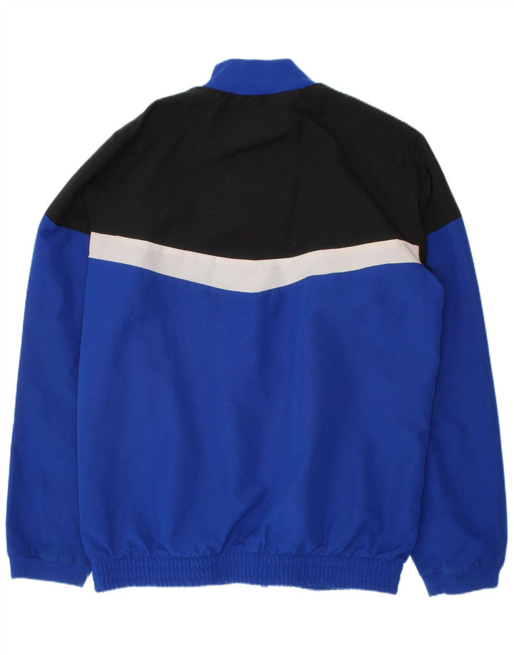 Adidas Jungen-Trainingsanzug-Top-Jacke, 9–10 Jahre, blaues Colourblock-Polyester