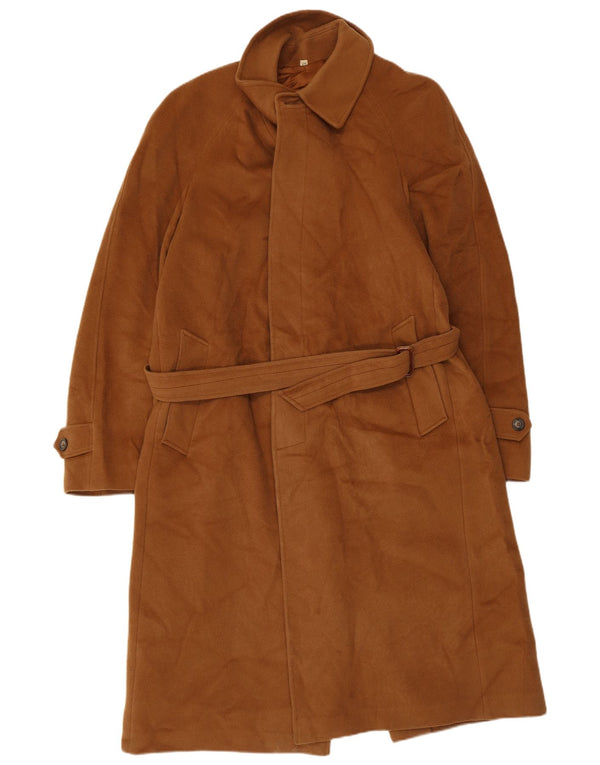 Mario Zegna Mens Overcoat IT 52 XL Beige Virgin Wool