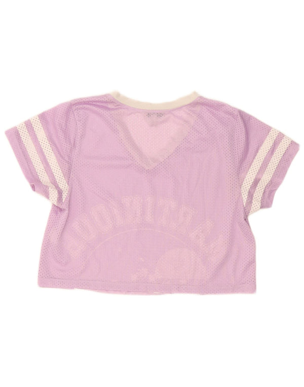 Zara Damen Trafaluc Crop Oversized Graphic T-Shirt Top UK 10 Small Lila