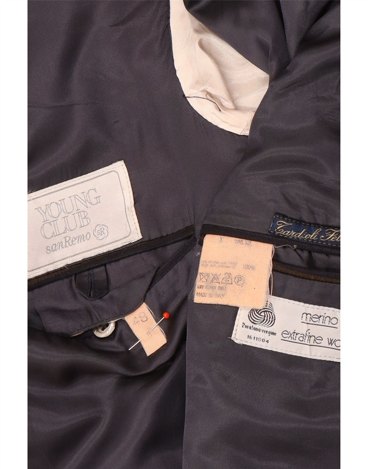 San Remo Herren-Blazer, zweireihig, Größe IT 48, mittelmarineblau gestreift