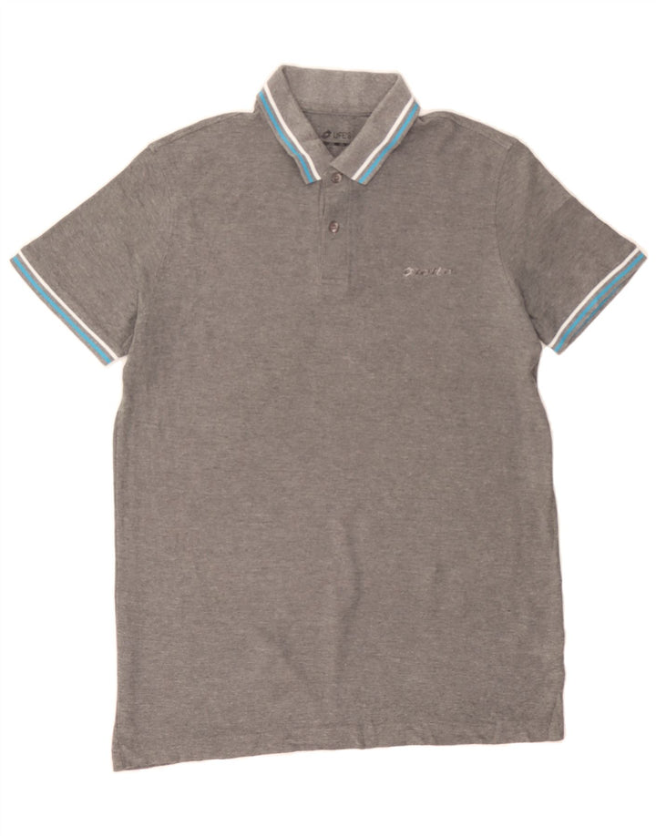 LOTTO Mens Polo Shirt Large Grey Cotton Vintage Lotto and Second-Hand Lotto from Messina Hembry 