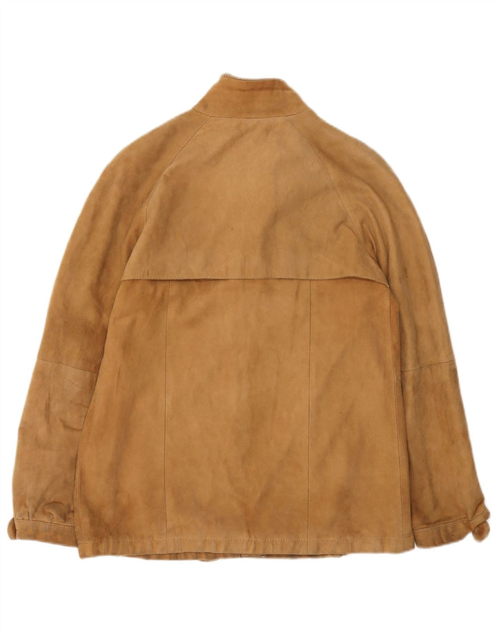 Vintage Damen Wildlederjacke IT 44 Medium Beige