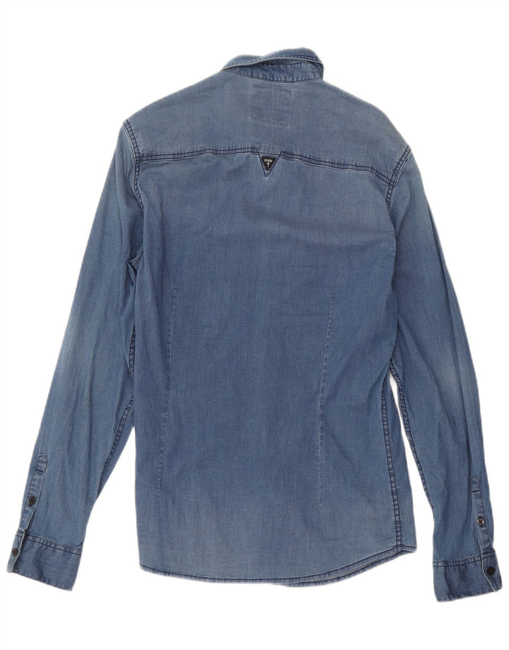 Guess Slim-Fit-Jeanshemd für Herren, Größe S, Blau
