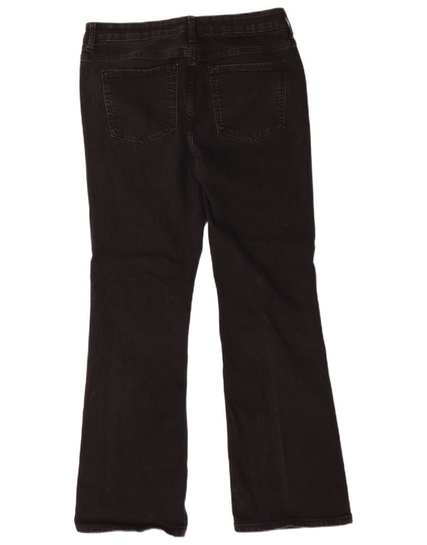 Marks & Spencer Damen Eva Bootcut Jeans UK 14 Large W34 L29 Schwarze Baumwolle