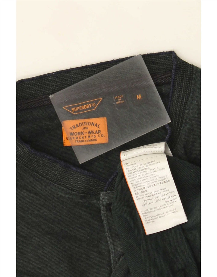Superdry Herren-Langarmoberteil aus mittelgrüner Baumwolle