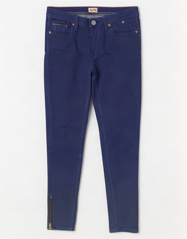Tommy Hilfiger Damen Skinny Jeans W28 L28 Blau gepunktete Baumwolle