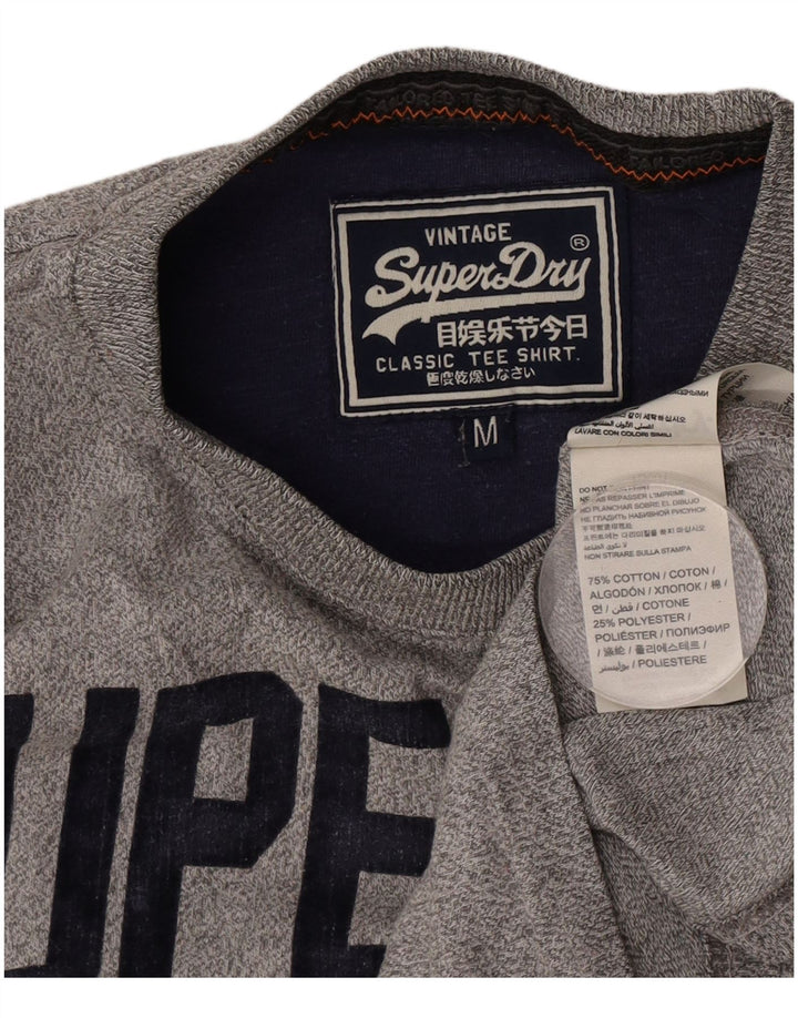 Superdry Herren Grafik-T-Shirt-Oberteil aus mittelgrauer Baumwolle