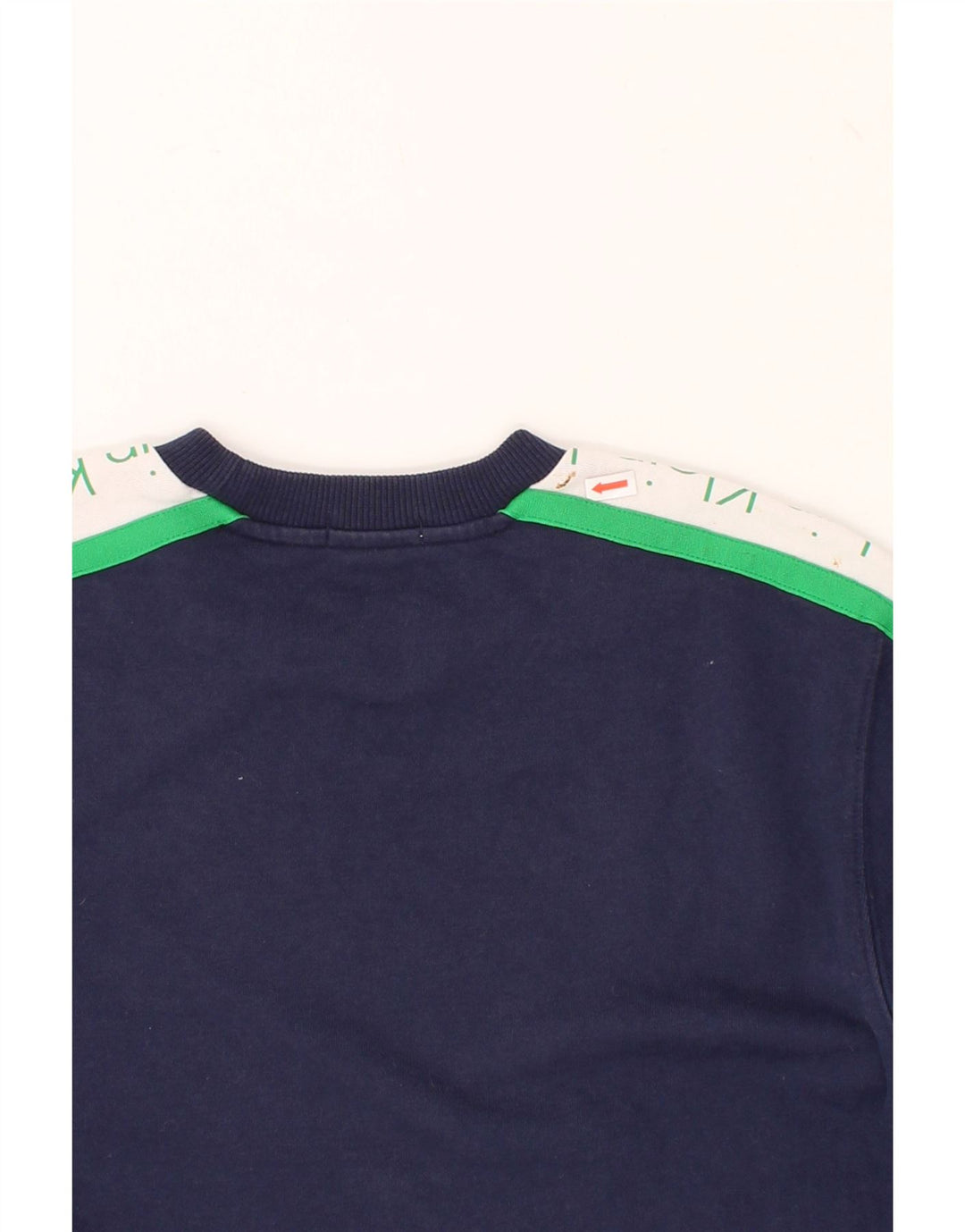 CALVIN KLEIN JEANS Womens Crop Sweatshirt Jumper UK 14 Medium Navy Blue Vintage Calvin Klein Jeans and Second-Hand Calvin Klein Jeans from Messina Hembry 