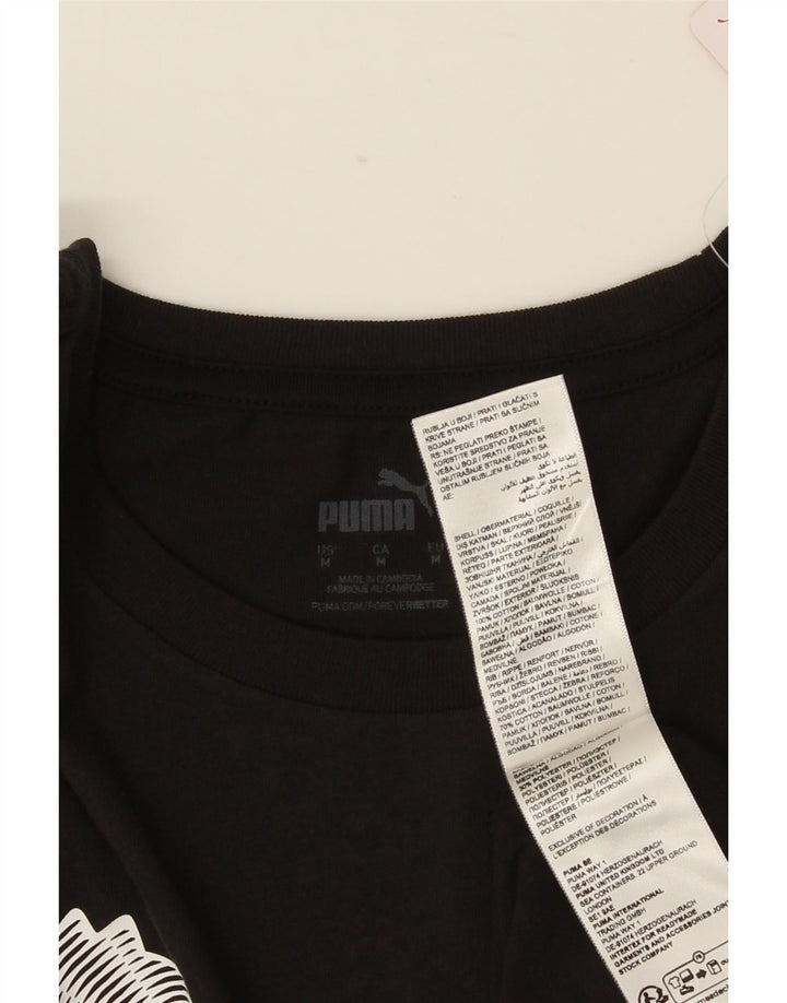 Puma Herren Grafik T-Shirt Top Mittelschwarz Baumwolle