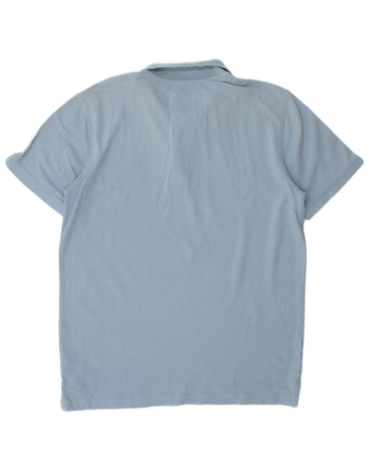 CREW CLOTHING Herren-Poloshirt aus mittelblauer Baumwolle