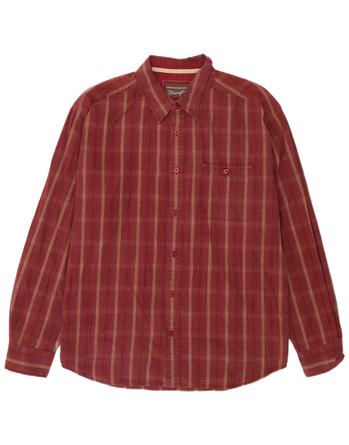Wrangler Herrenhemd 2XL, kastanienbraun, kariert, Baumwolle