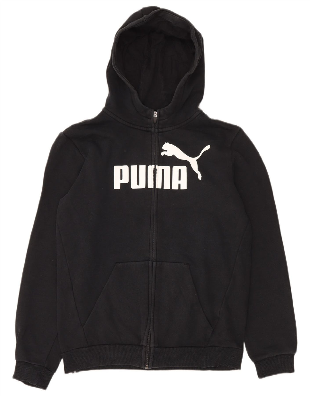 PUMA Jungen Graphic Zip Hoodie Pullover 15–16 Jahre, schwarze Baumwolle