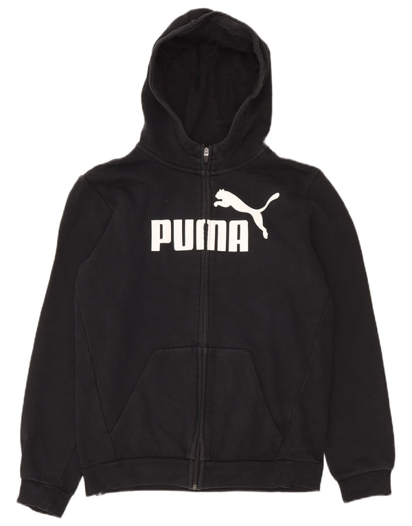 PUMA Jungen Graphic Zip Hoodie Pullover 15–16 Jahre, schwarze Baumwolle