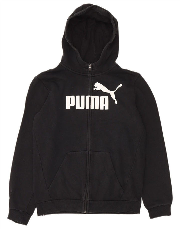 PUMA Jungen Graphic Zip Hoodie Pullover 15–16 Jahre, schwarze Baumwolle