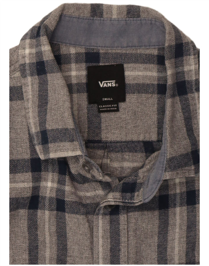 Vans Herren-Flanellhemd mit klassischer Passform, klein, grau kariert, Baumwolle