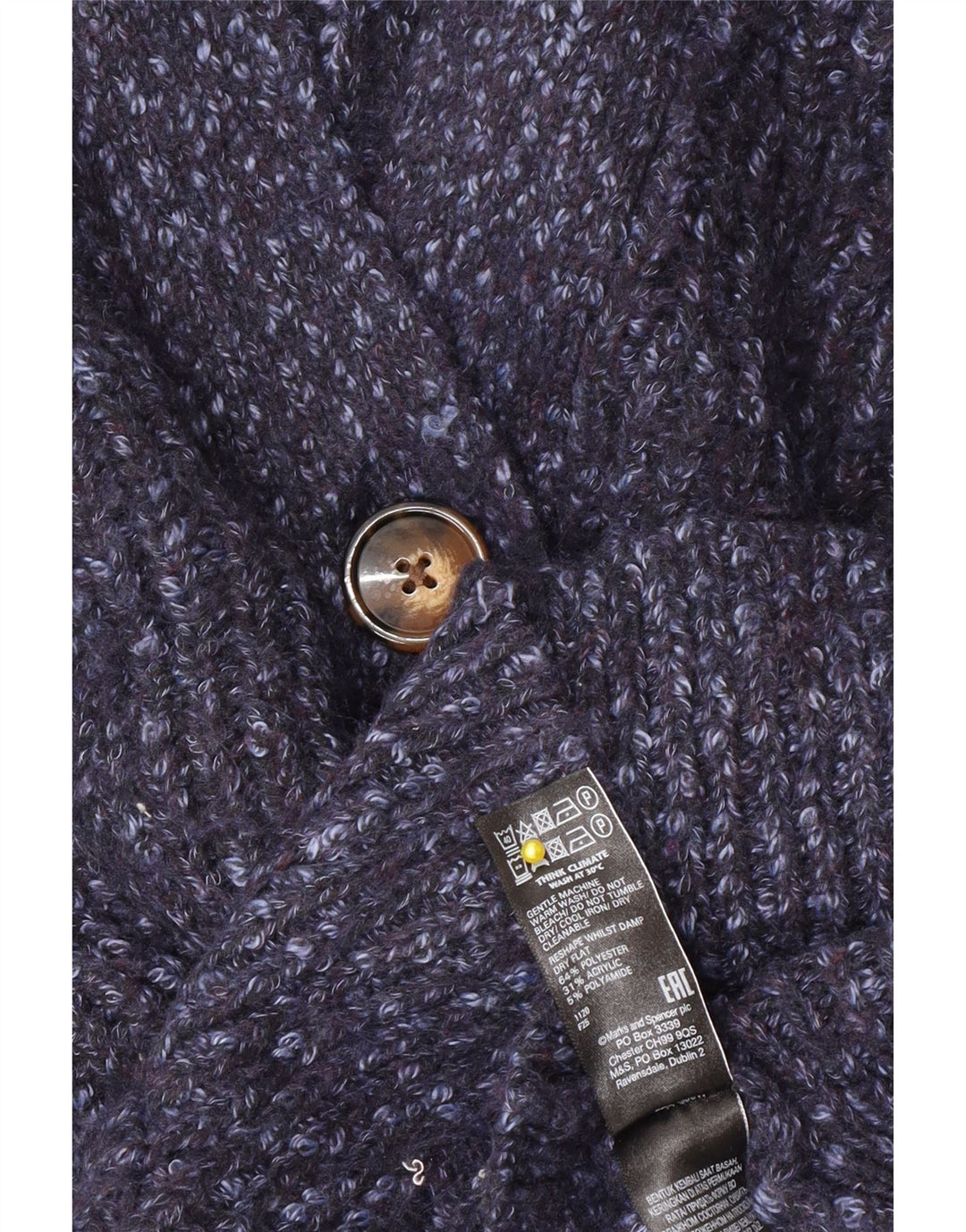 Marks & Spencer Damen-Strickjacke in Übergröße, Gr. 14, mittelblau meliert