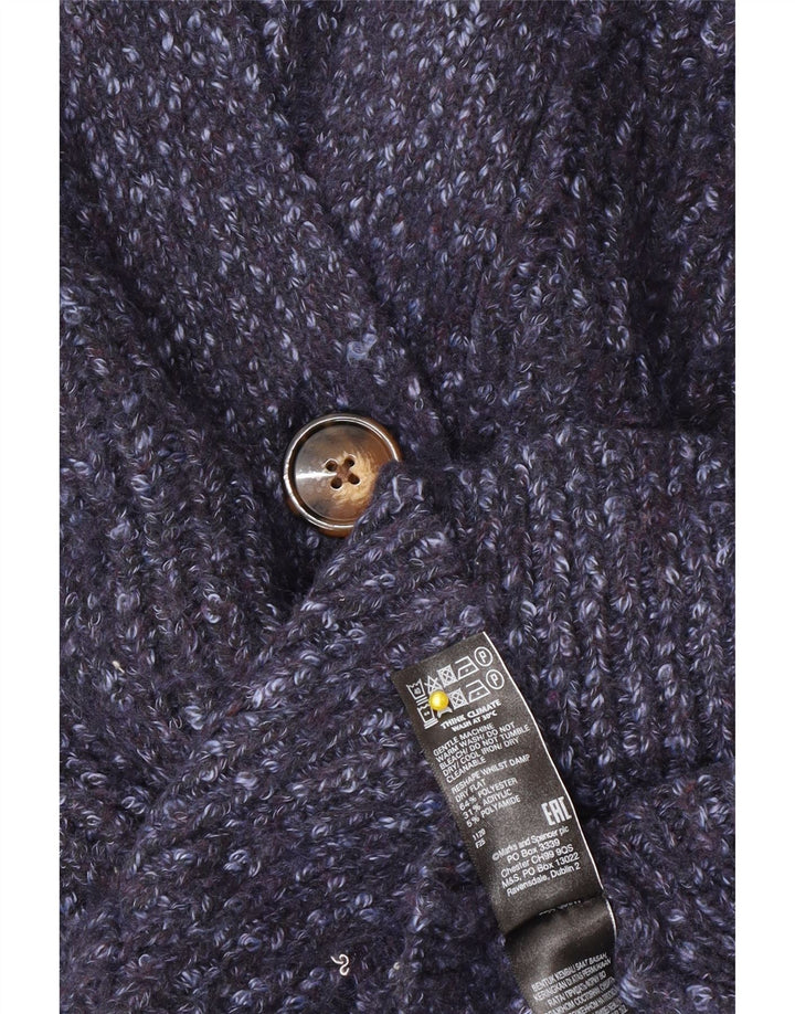 Marks & Spencer Damen-Strickjacke in Übergröße, Gr. 14, mittelblau meliert