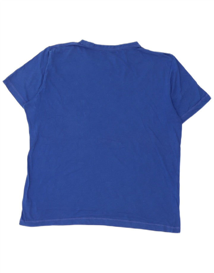 Puma Herren Grafik-T-Shirt-Oberteil aus mittelblauer Baumwolle