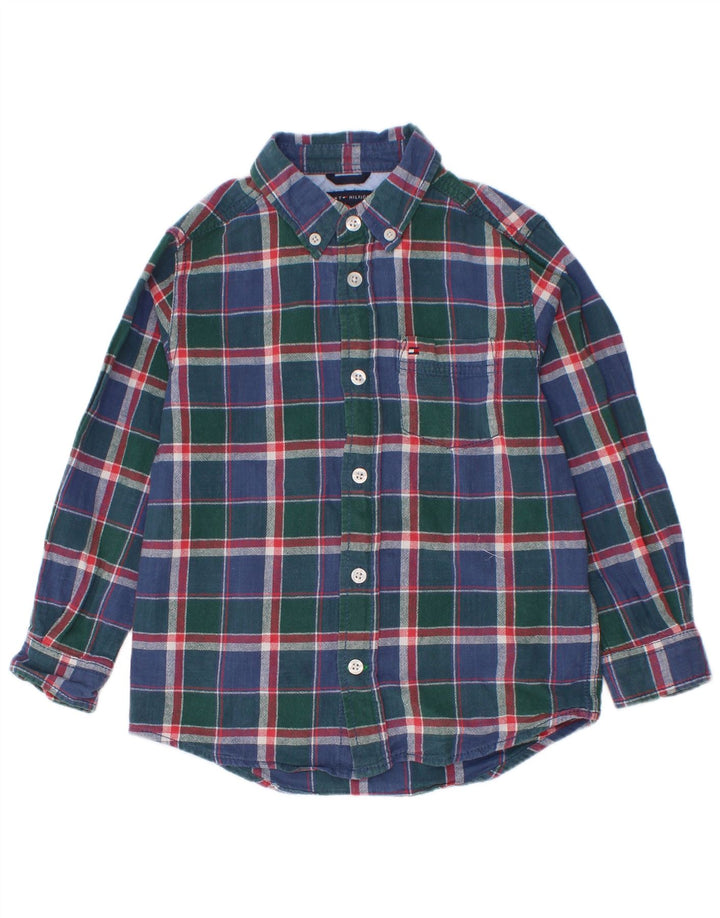 Tommy Hilfiger Hemd für Jungen, 4–5 Jahre, blau kariert, Baumwolle