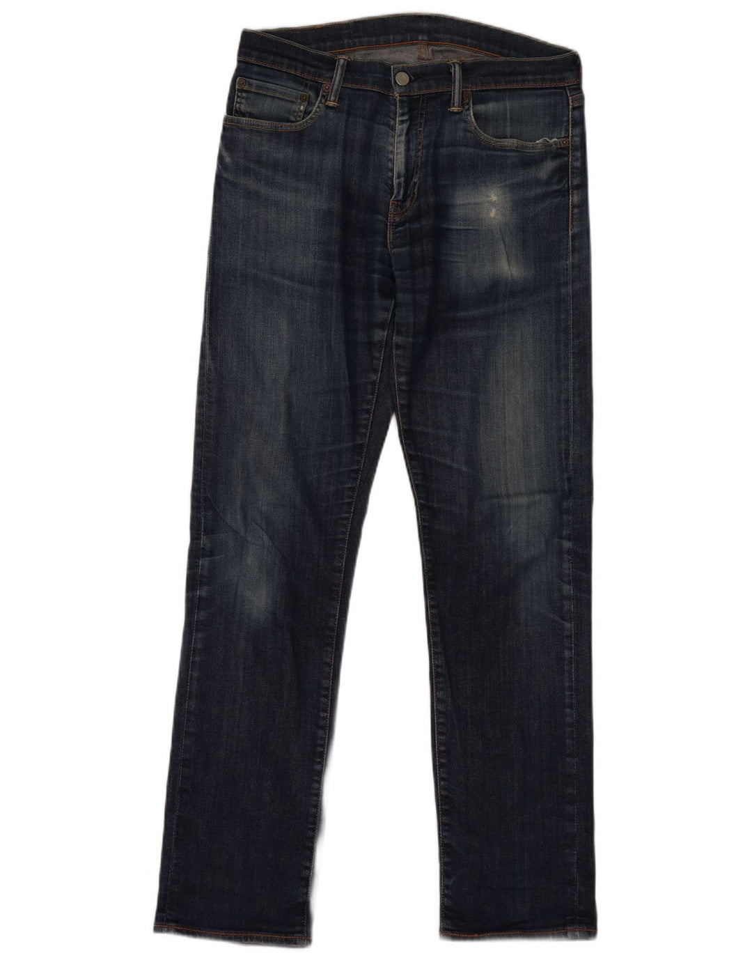Levi's Herren 504 Straight Jeans W32 L34 Marineblaue Baumwolle